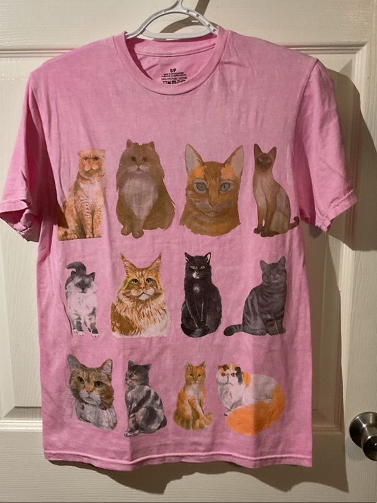 Princess Polly Tops - Princess Polly Pink Tee with Multi-Cat Graphic